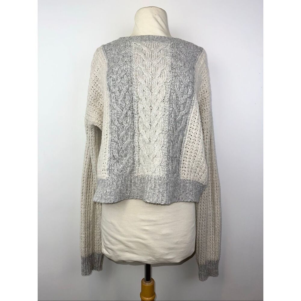 Anthropologie Sleeping on Snow Cable Knit Sweater sz M